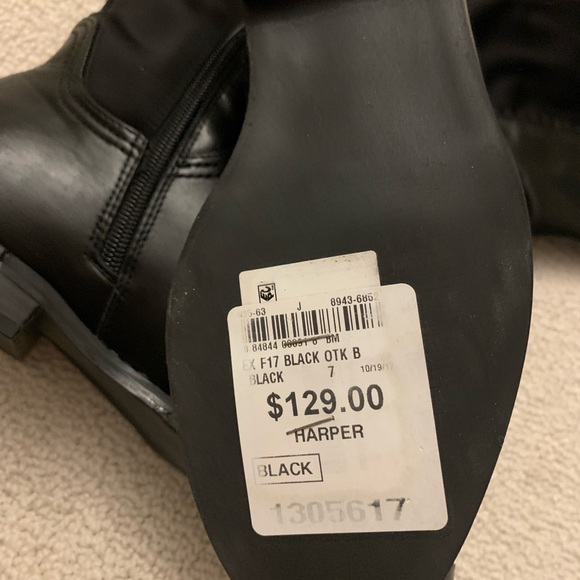 Harper Black Over the Knee Boots - Picture 2 of 5